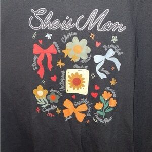 She is Mom Graphic Kids Shirt - Black